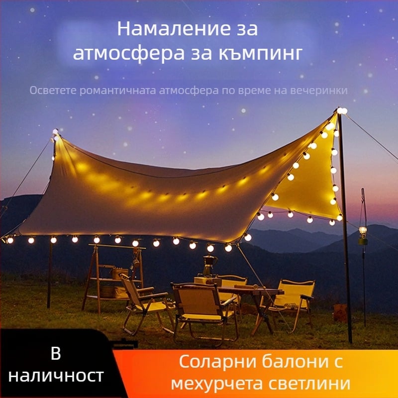 LED нишкова светлина за външно обзавеждане на шатра (модел G50, IP55, 0.06W, 220V) за къмпинг и събития