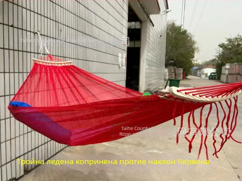 Хамак от ледено-ситова мрежеста тъкан, дишащ за външна употреба, носимост 250 кг, тегло 650 г