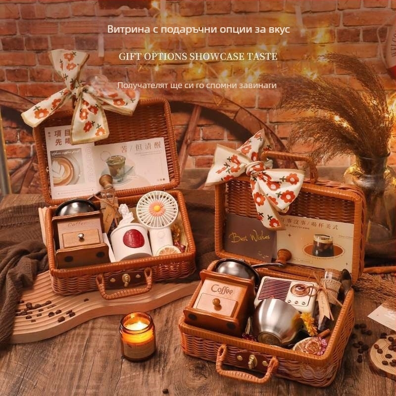 Ръчна кафемелница и кафеварка – всичко в едно, преносимо за дома (ръчна, задвижвана ръчно, всичко-в-едно, преносимо)