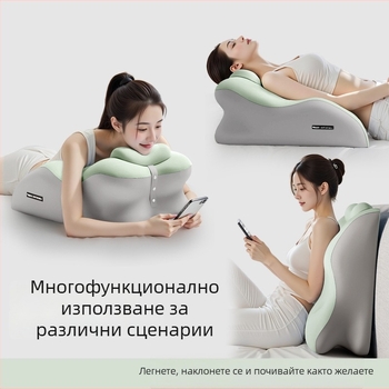 Възглавница от паметна пяна с калъф от полиестер, персонализируема, едноцветен модел, модерен минимализъм