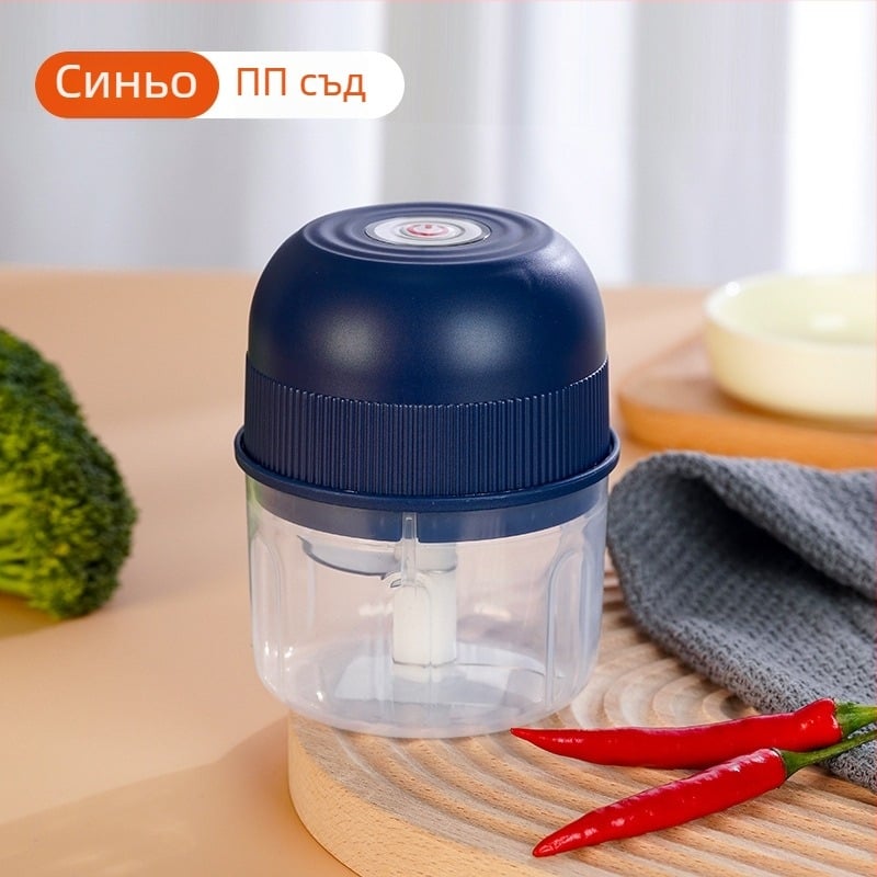 Мултифункционален мини електрически прес за чесън и месо, Type-C безжично захранване, 10000–19999 rpm, ≤36V, 2 остриета, нисък шум