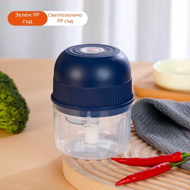 Мултифункционален мини електрически прес за чесън и месо, Type-C безжично захранване, 10000–19999 rpm, ≤36V, 2 остриета, нисък шум