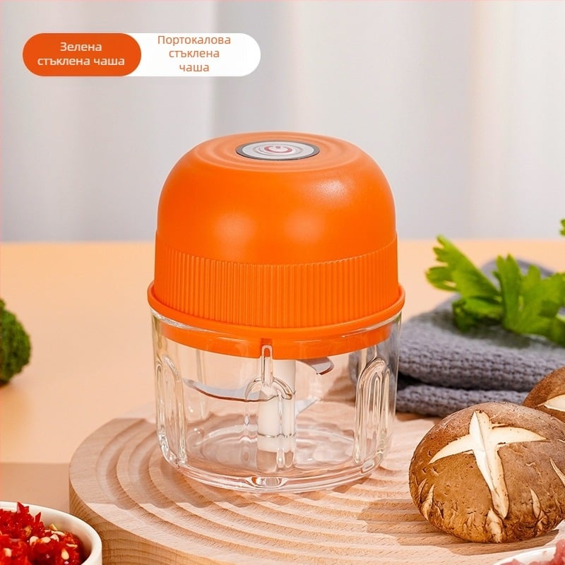 Мултифункционален мини електрически прес за чесън и месо, Type-C безжично захранване, 10000–19999 rpm, ≤36V, 2 остриета, нисък шум