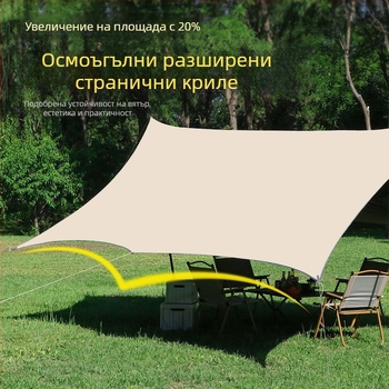 Тентов навес от Oxford плат, сглобяем, четири сезона, за 2–6 души, метална рамка, водоустойчива външна тъкан 1500–2000 мм