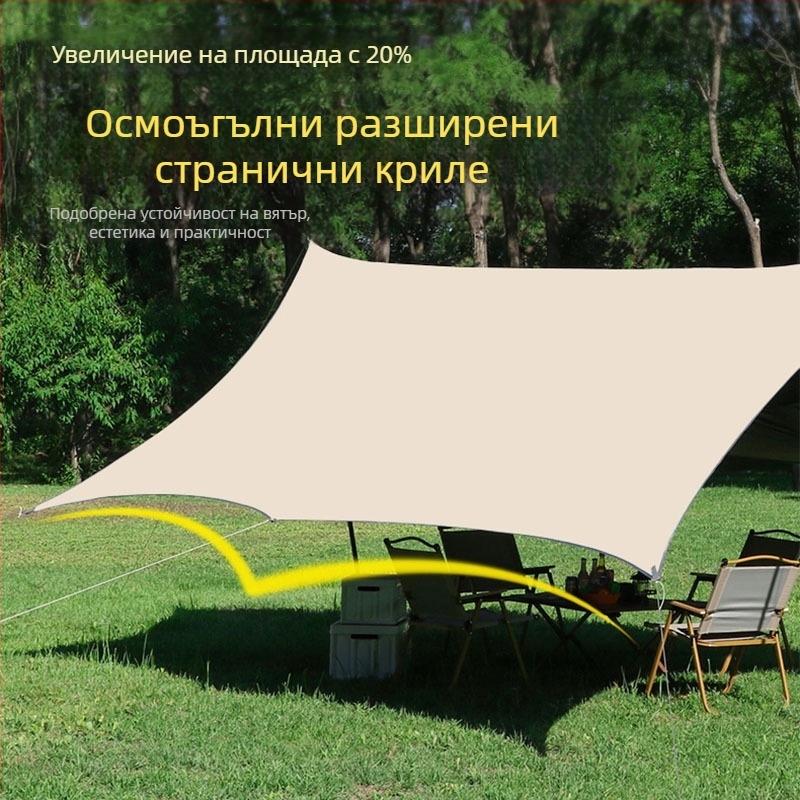 Тентов навес от Oxford плат, сглобяем, четири сезона, за 2–6 души, метална рамка, водоустойчива външна тъкан 1500–2000 мм