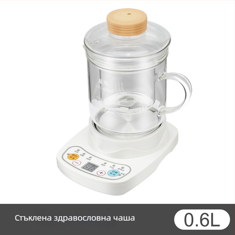 Електрическа керамична здравословна чаша, отопление по шасито, 360W, капацитет 0.6–1.0L, защита от прегряване, 1–2 порции