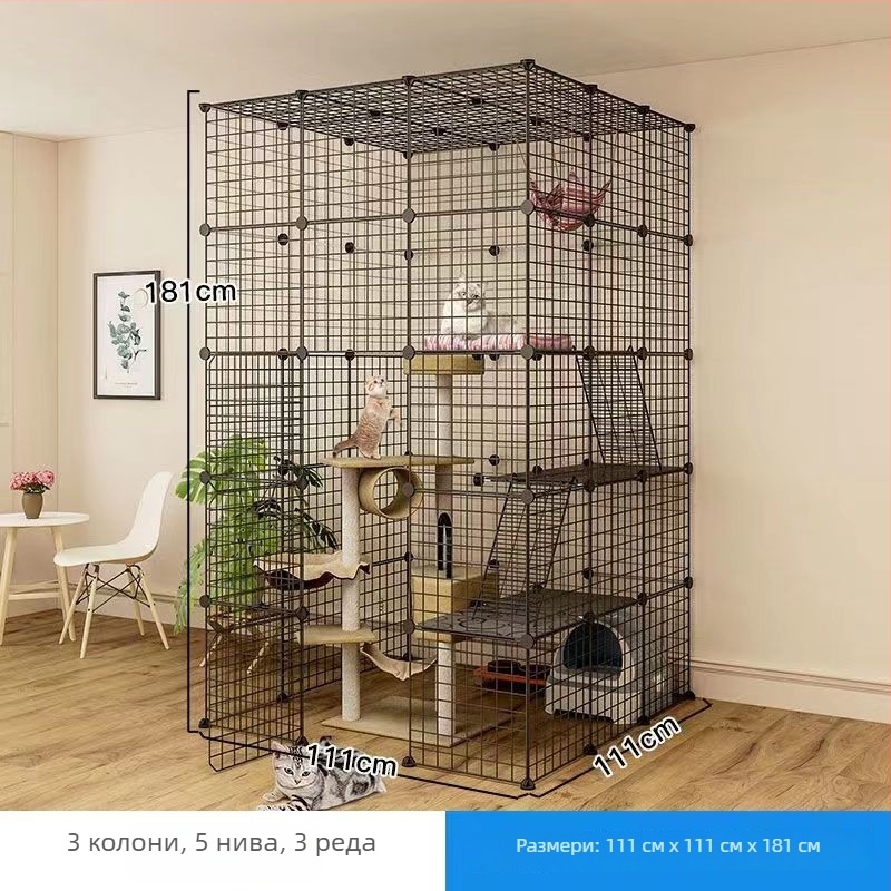 Железна котешка клетка за вътрешна употреба, котешко гнездо/клетка