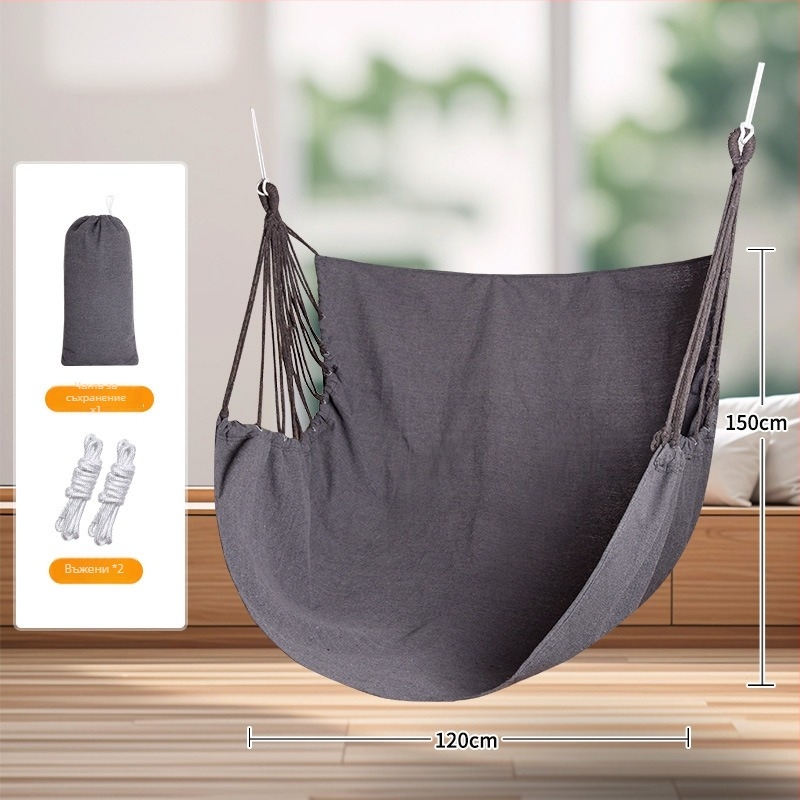 Хамак с платнена повърхност, без кронштейн; товароподемност до 150 кг; тежина 2 кг; може да се персонализира.