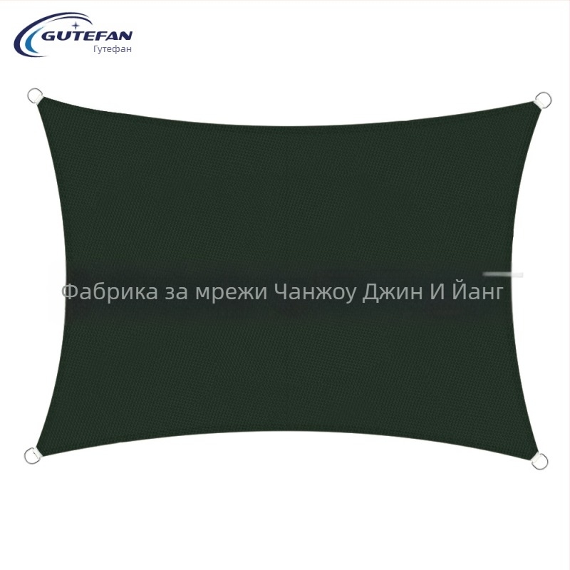 Триъгълна слънцезащитна тъкан, полиестер 160GSM, водоустойчивост 300, PU покритие, без монтаж