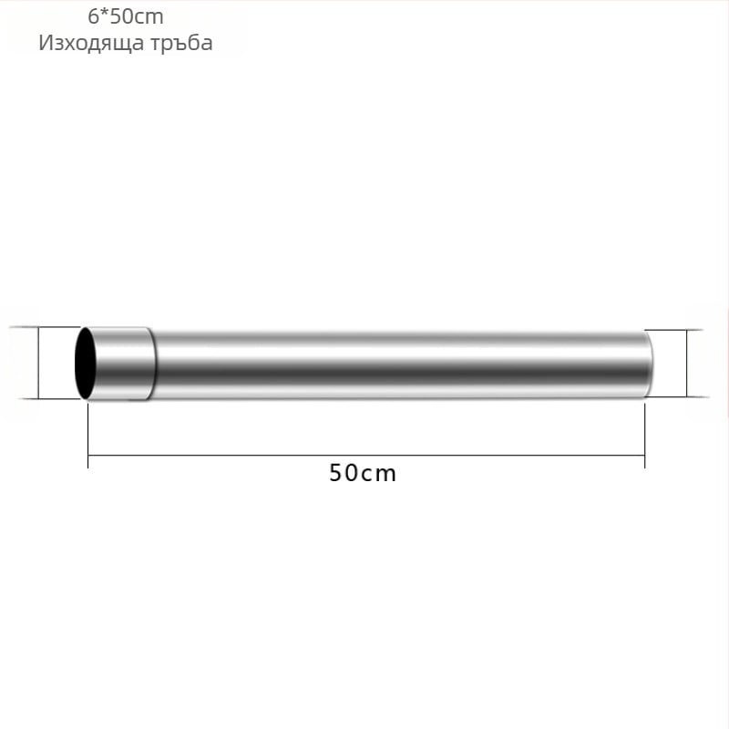 Неръждаем стоманен ъгъл за изпускателната тръба на кухненски газов водогреател, с защита срещу обратен поток и лента от алуминиево фолио