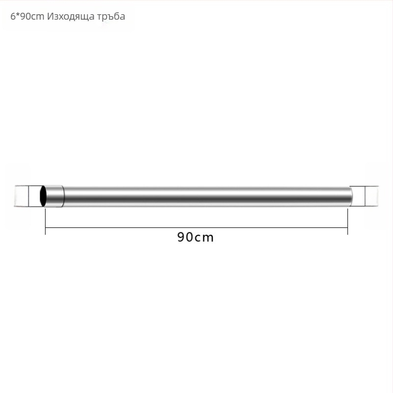 Неръждаем стоманен ъгъл за изпускателната тръба на кухненски газов водогреател, с защита срещу обратен поток и лента от алуминиево фолио