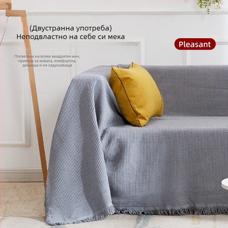 Покривало за диван от полиестер, прост стил, райета