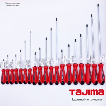 Tajima EL серия Phillips магнитна отвертка с мека гумена ръкохватка, Cr-V стомана