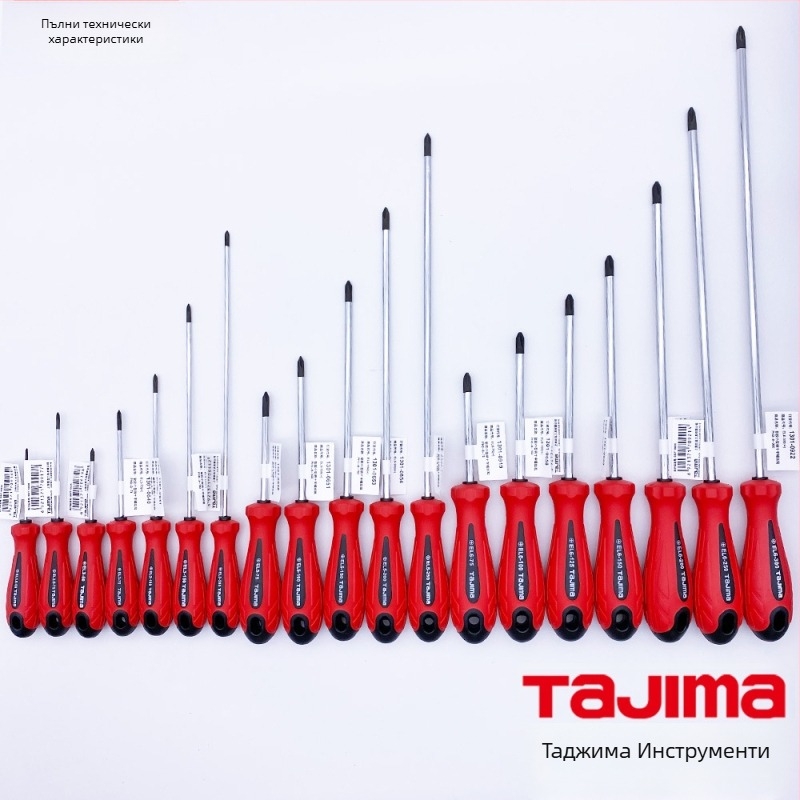 Tajima EL серия Phillips магнитна отвертка с мека гумена ръкохватка, Cr-V стомана