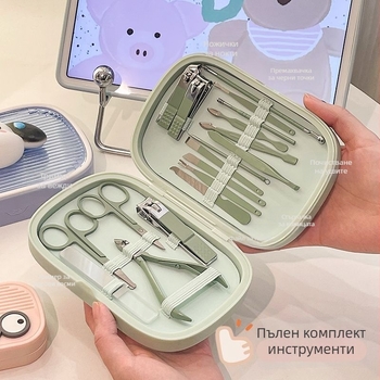 Комплект за подрязване на нокти от неръждаема стомана, преносим джобен стил, прост стил, мультяшен дизайн