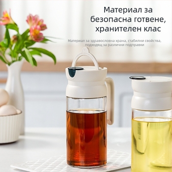 Стъклена бутилка за масло с автоматично отваряне на капака — за масло и подправки, стил модерна простота, Joman