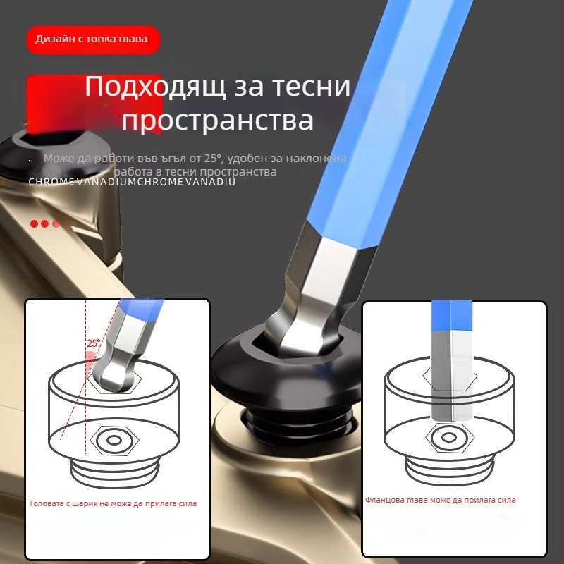 Комплект вътрешни шестогранни ключове, материал Chromium Vanadium Steel Cr_V