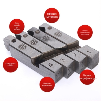 Електрически комплект матрици за резба за тръби от неръждаема стомана – високоскоростна стомана, зъби за резбова машина North Force