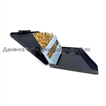 13бр левооборотни карбидни спирални свредла – комплект с прав държач