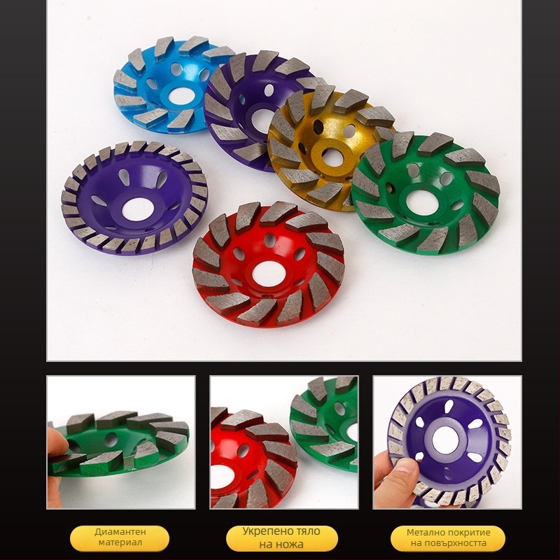 Guangliya Твърд диамантен чашовиден диск за бетон, голям сегмент