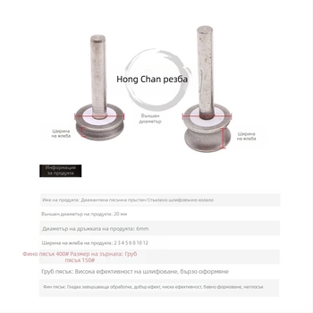 Глава за заобляне на ръб – Carver, Ring Round Pit Wheel, Конкавен дизайн, Електропластиран карборунд