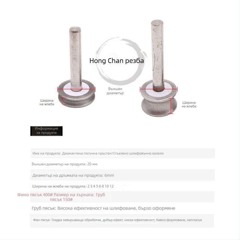 Глава за заобляне на ръб – Carver, Ring Round Pit Wheel, Конкавен дизайн, Електропластиран карборунд