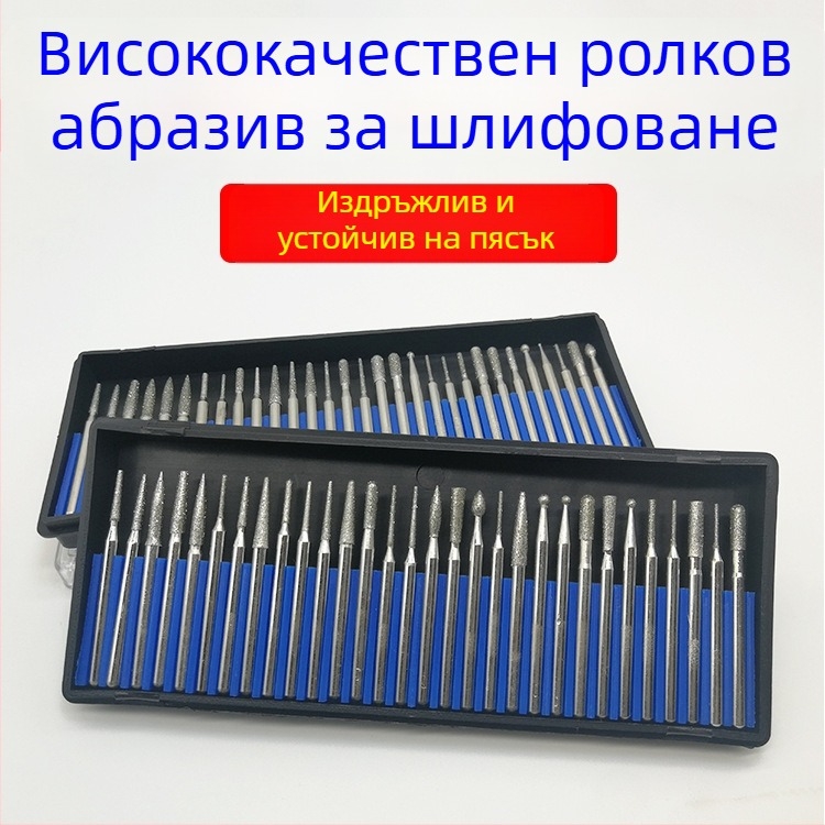 Диамантена цилиндрична глава за шлайфане; зърнистост A; подходяща за обработка на нефрит, за заобляне на ръбове и обработка на канали
