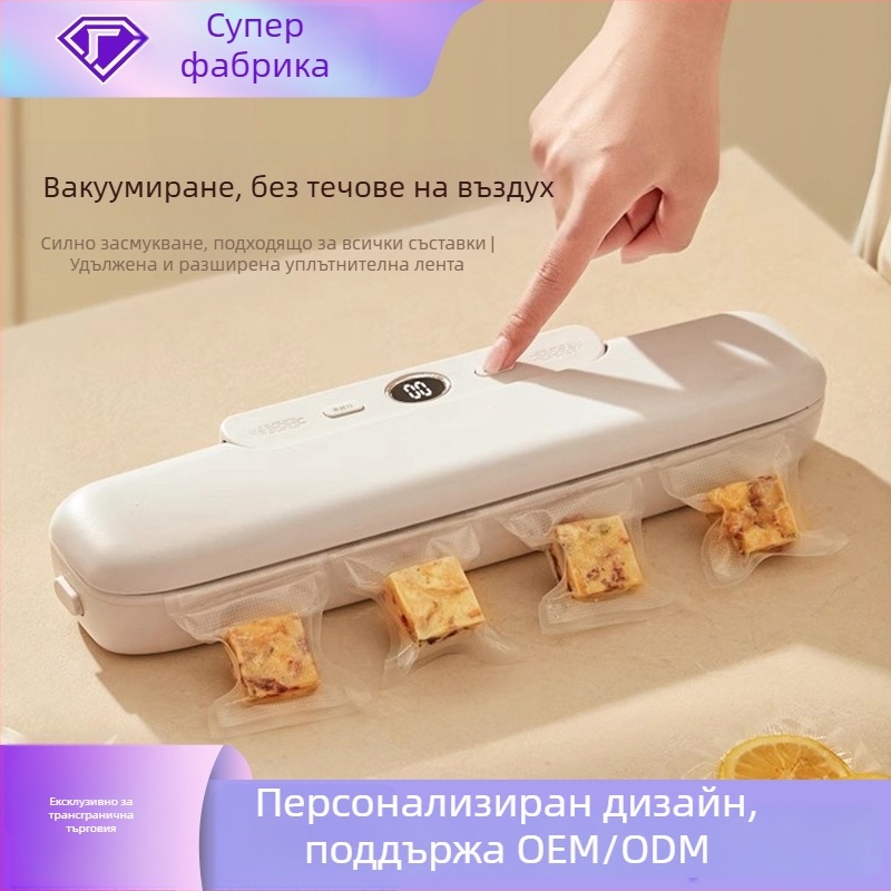 Компактен вакуумен апарат за запечатване на храна, домашна употреба