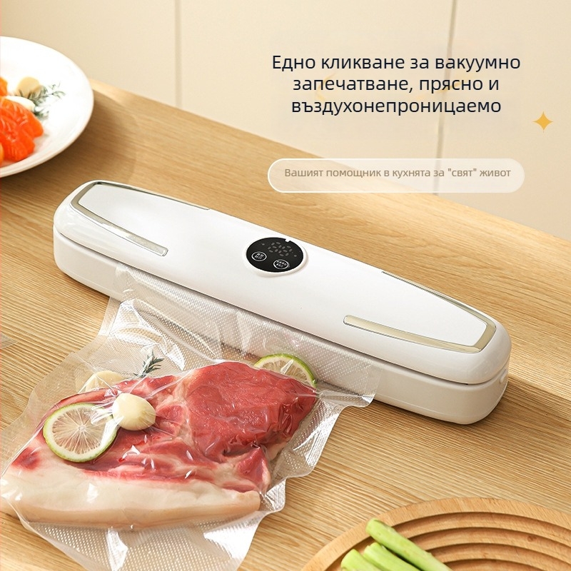 Домашна вакуумна опаковачна машина за храна, компактна вакуумна запечатваща система, 90 W, 110-220 V, ABS, капацитет 500–1000 ml