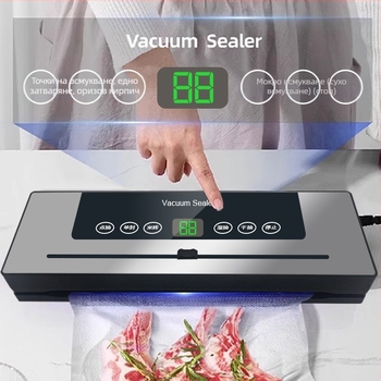 Вакуумна запечатваща машина за домашно ползване — напълно автоматична, корпус от неръждаема стомана, капацитет 1501–2000 мл, сензорно управление