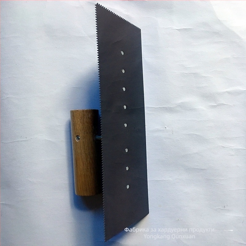 Зъбчата шпатула Qunxuan — модел Half-sided Tooth Knife, ръчна за епоксидни подове, професионално изграждане на подове