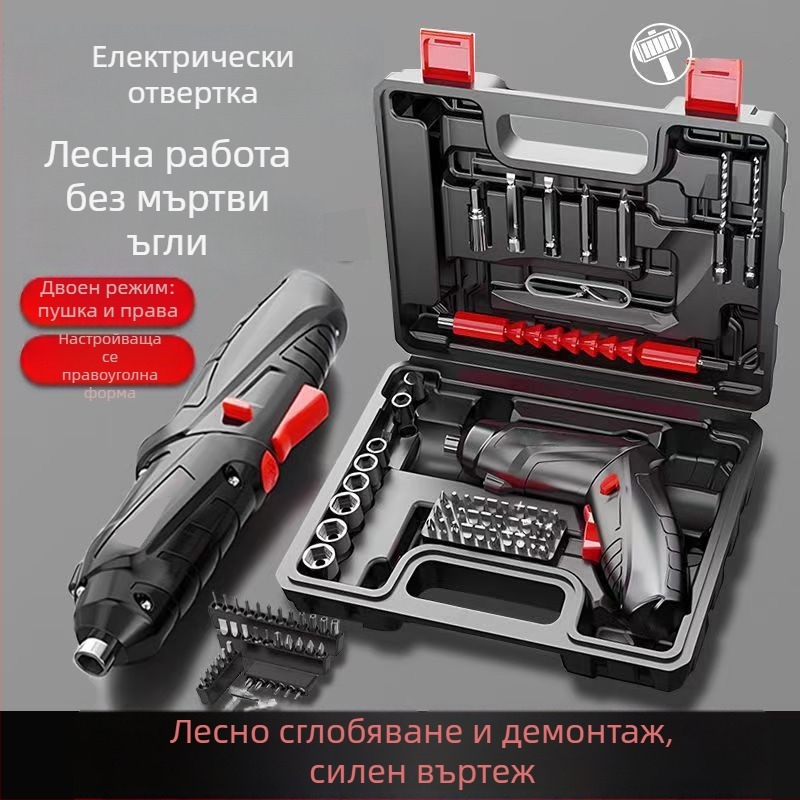 Електрическа отвертка за дома, презареждаема литиева батерия, компактна и многофункционална; патронник за захват на винтове; подходяща за хардуер; диапазон на напрежение 50–250 V (AC/DC)