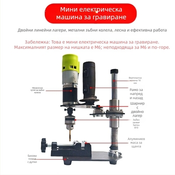 Портативна електрическа машина за резба, 22V, регулируема скорост, многофункционална за обработка на метални резби