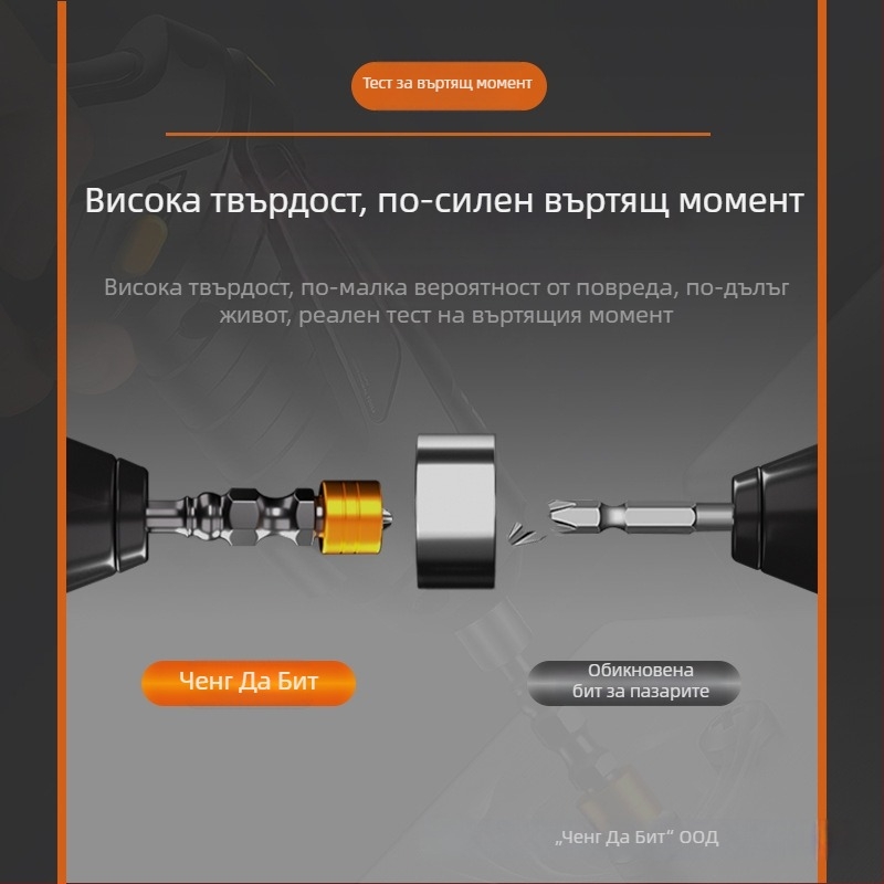 Кръстова глава за отвертка S2 с магнитен пръстен, анти-плъзгащ дизайн, тегло 20 г