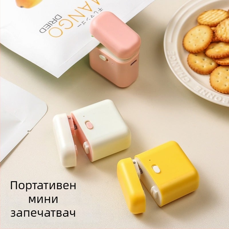 Мини запечатващ апарат за торбички – за домашна употреба, топло запечатване, тегло 53 г, пуснат през 2024 г.