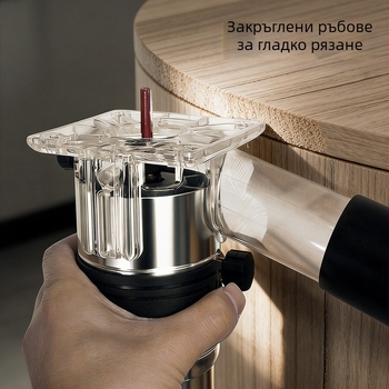 Sanjiang електрически дървообработващ инструмент за слотване и оформяне на ръбове – канали и жлебове, 220V еднофазен, високопроизводителен прахоуловител