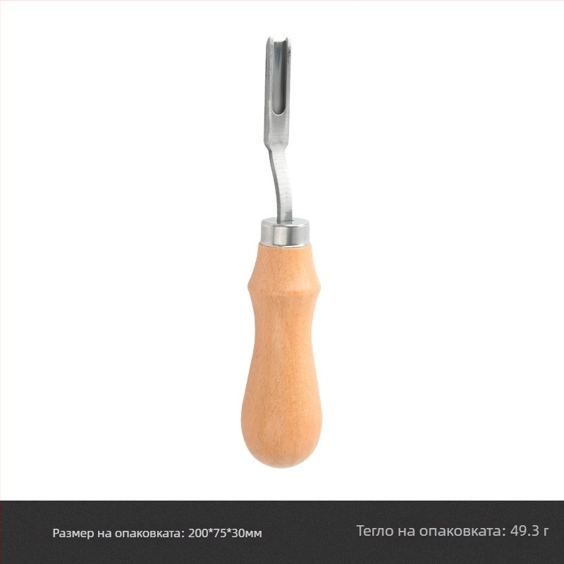 Edge Scraper с дървена дръжка – Leather DIY Tool, French Wide Edge, Thinning Knife (Произход: Anhui; Марка: Yl; Не е внесено)