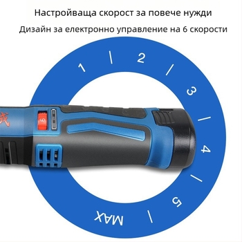 Безжична електрическа шлайф-глава DCSJ10E, 12V, литиева батерия, тегло 0,41 кг