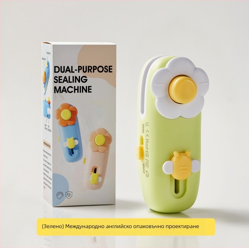 Мини ръчна запечатваща машина за домашна употреба, за запечатване на пластмасови торбички за закуски и съхранение на храната.