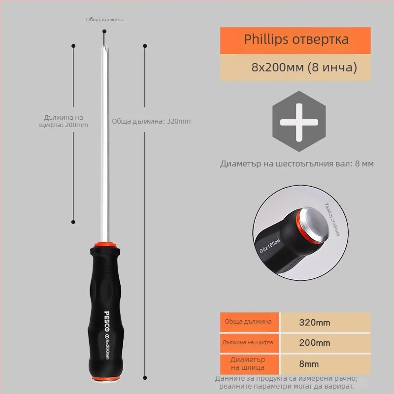 Комплект отвертки с индустриално качество от хром-углеродна стомана, Strong Merchants