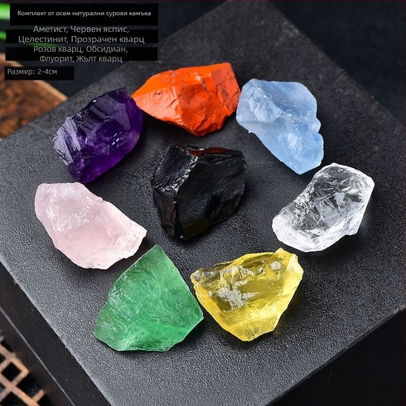 Кристални сурови камъни с естествена смес, седемзвездна подредба, дифузионни камъни за украса, насипно опаковани