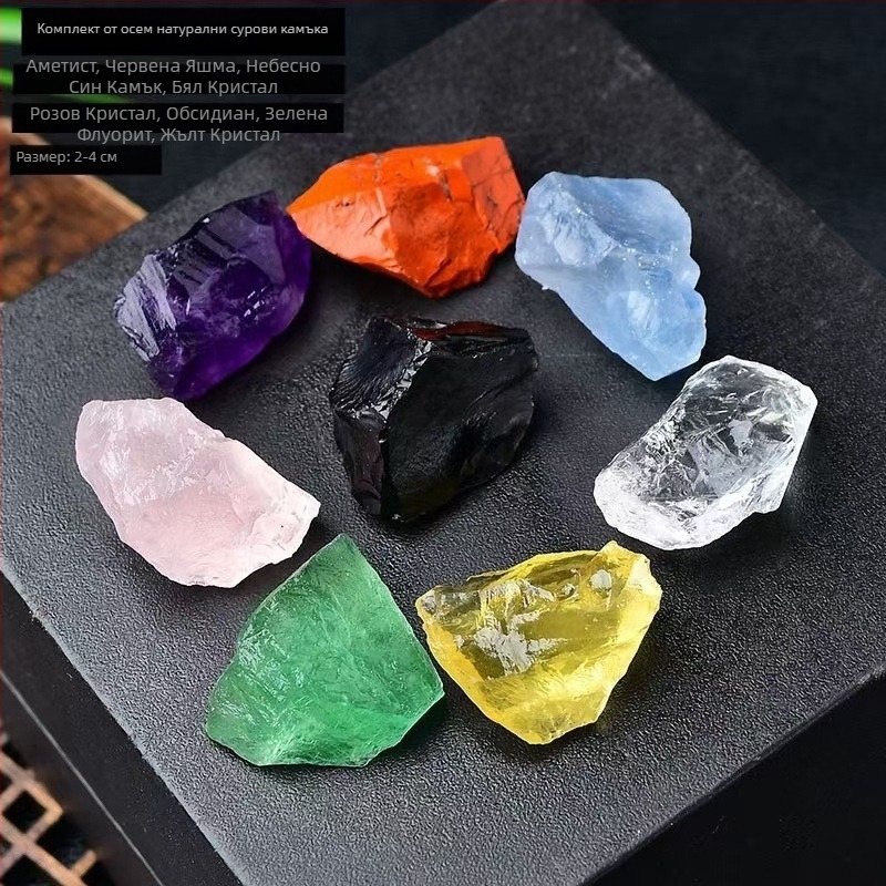 Кристални сурови камъни с естествена смес, седемзвездна подредба, дифузионни камъни за украса, насипно опаковани