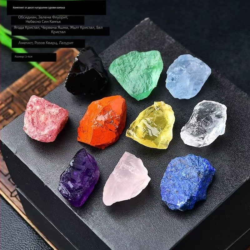 Кристални сурови камъни с естествена смес, седемзвездна подредба, дифузионни камъни за украса, насипно опаковани