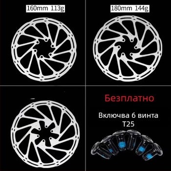 Center Line шестболтови дискови накладки за планински велосипеди • механично спиране