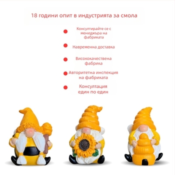 Смолено градинско декоративно изделие – безлико джудже с дух на пчела, сценична градинска фигура (Материал: смола; Бранд: Yitongda; Артикул: 17210702; Стил: Американски кантри; Дизайн: Сцена)