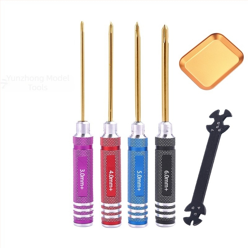 Комплект шестоъгълни отвертки за модели самолети и автомобили, закалена въглеродна стомана с титаново покритие, многофункционален за разглобяване и сглобяване, включва гаечен ключ и държач за инструменти