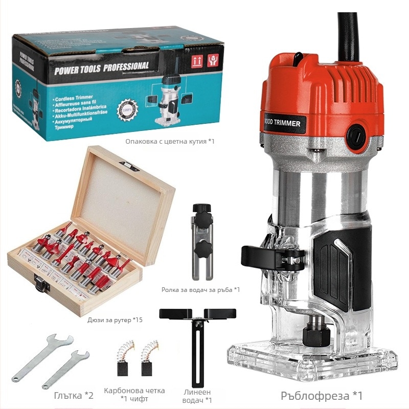 Moyi машина за довършване и дървообработване, 220V щепселно захранване, кантиране, фрезоване и гравиране, домашна употреба