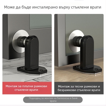 BF-A960L шестоъгълен дверен стопер, 304 неръждаема стомана, подово монтиран, вакуумно закрепване