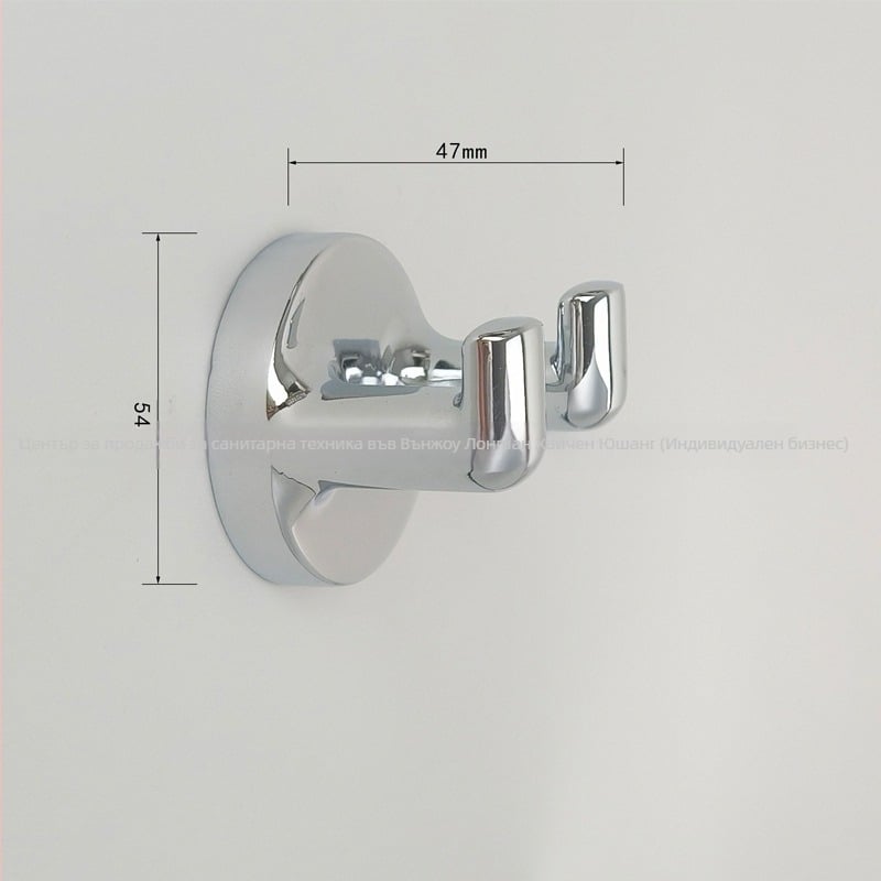 Двойна стенна закачалка от цинкова сплав — модерен минималистичен стил, носимост до 10–15 кг