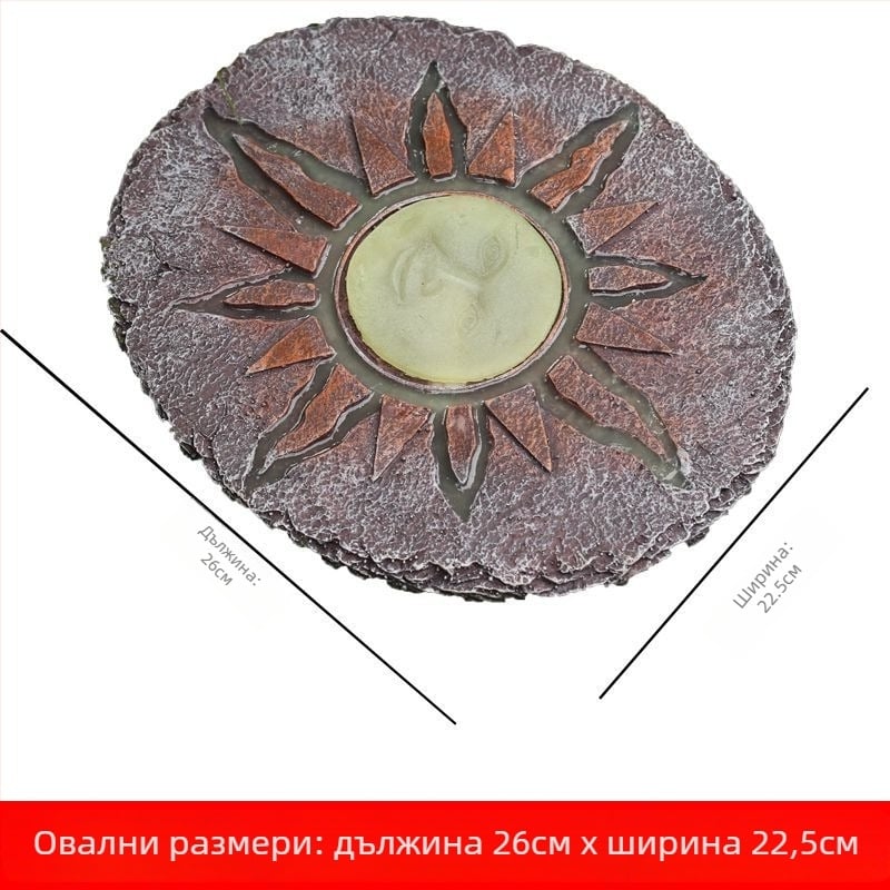 Смолна градинска декорация — стоящ декоративен стъпков камък за двор, картонена опаковка